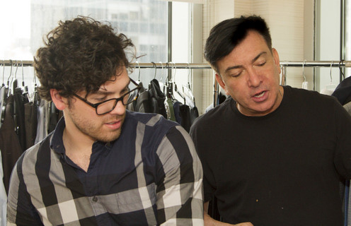 Forbes magazine creative style director Joseph DeAcetis (right), who coordinated the 40 Under 40 shoot, with style assistant Andrew Rivera