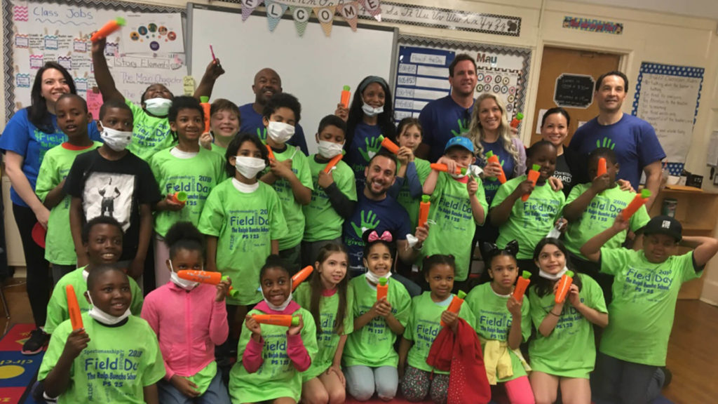 kids, doctors and carrots at the Ralph Bunche School in Harlem