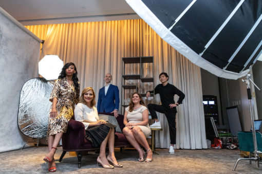 (from left) honorees Drs. Valerie Okehie, Setareh Lavasani, Rebecca Pounds, Corey Brick and Jeff Moon strike a pose at the James New York NoMad hotel