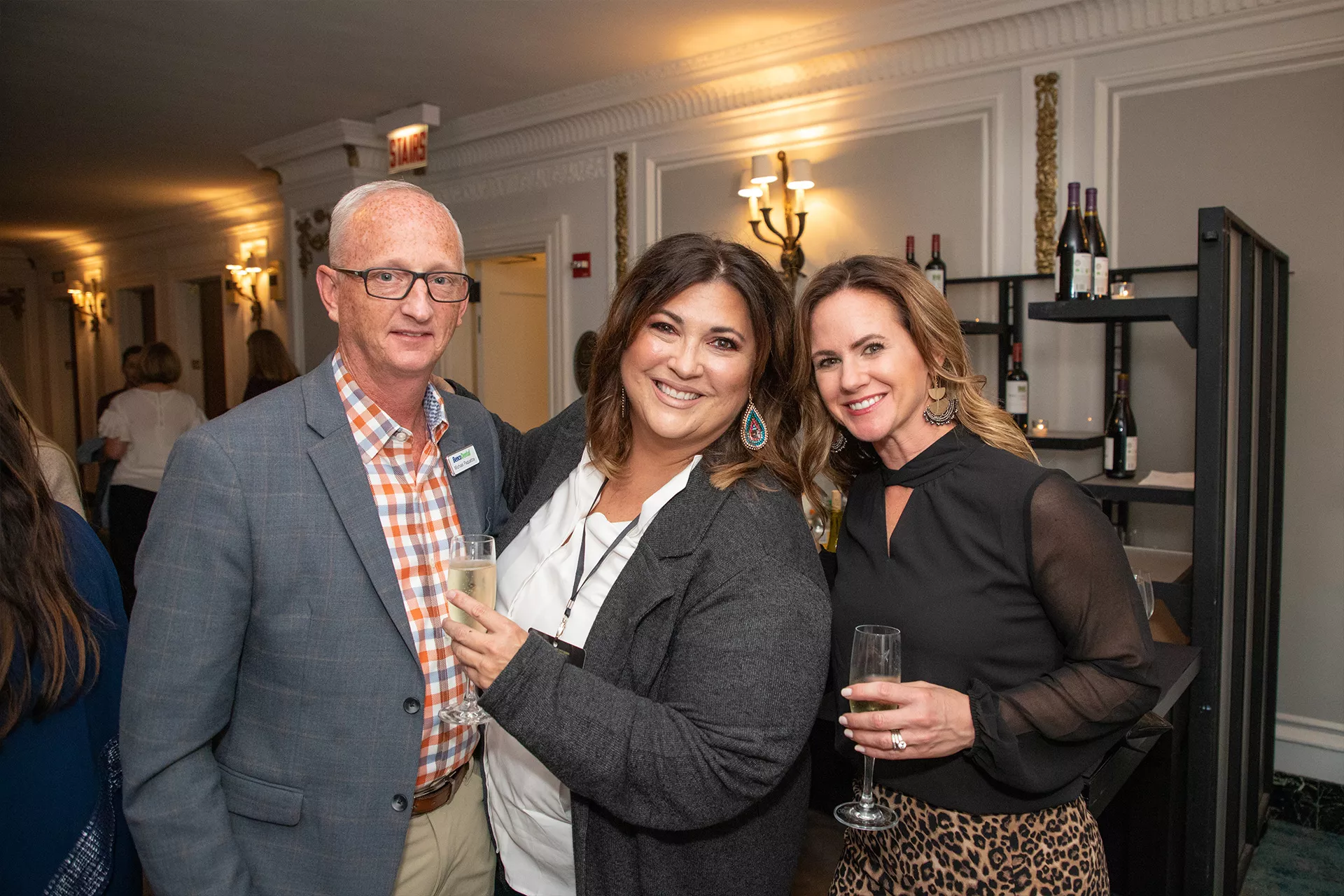 (from left) Michael Paquette, 2018 Trailblazer Award winner, with Benco National Sales Trainer Sharon Shivetts and Friendly Benco Rep Christina Catalano;