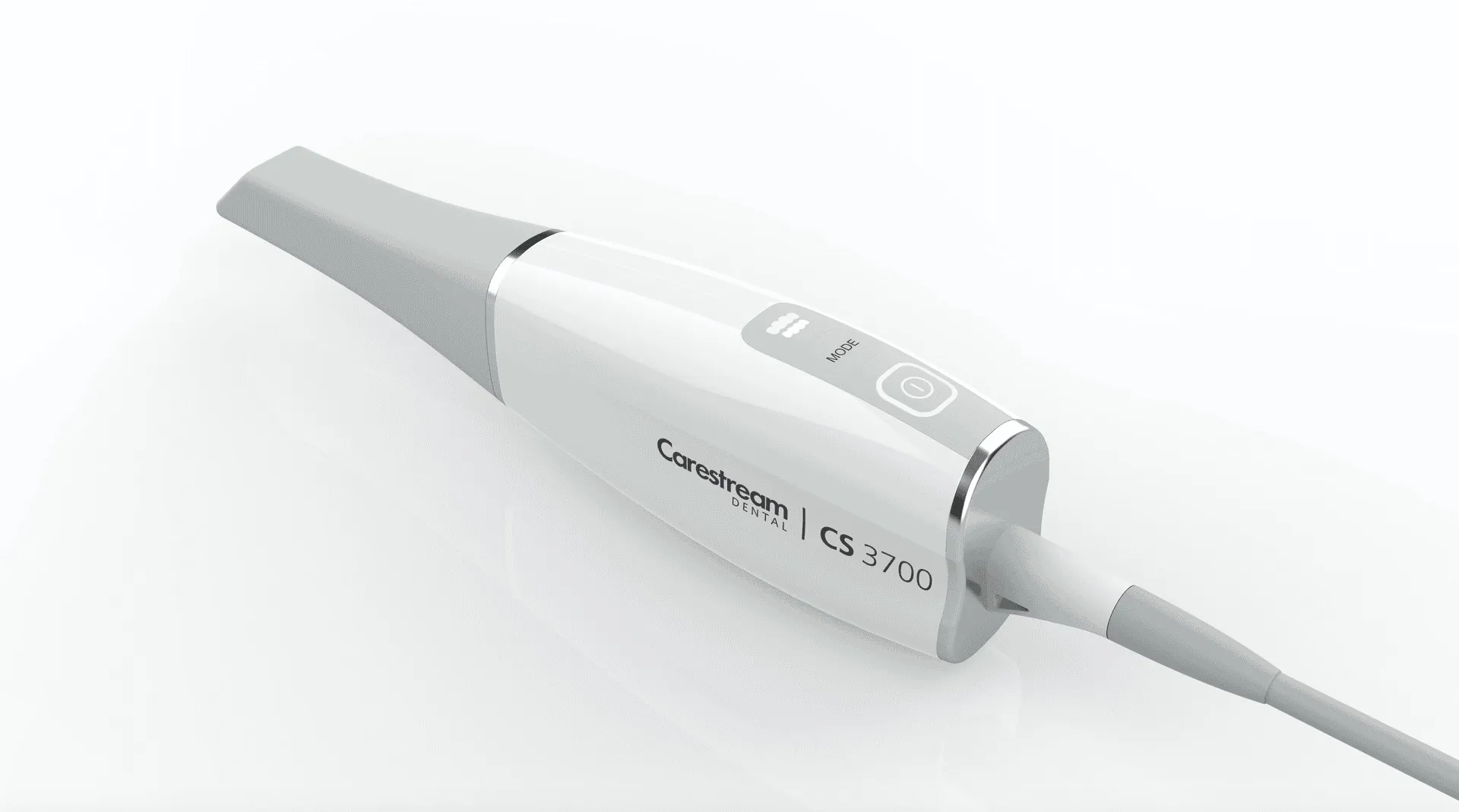 A product image of the sleek white and gray Carestream Dental CS 3700.