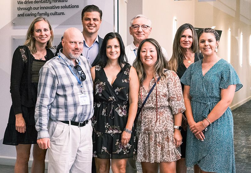(back row, from left) Search Dental’s Rebecca Search, Dr. Joseph A. Search, Dominick Gora and Samantha Phillips. (Front row, from left) Gene Tenny, Sarah Tenny, Mary Seaman and Kara Urland;