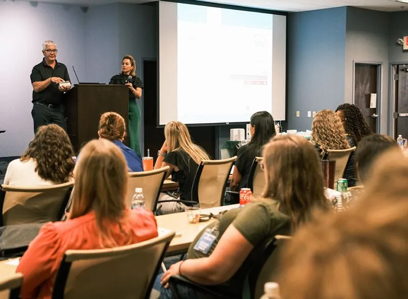 attendees at one of the day’s seminars;