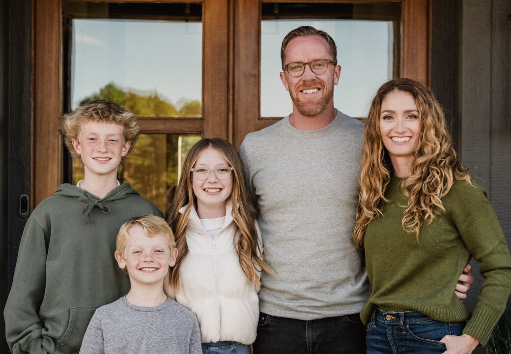 Dr. Burke Soffe with his wife, Lauren, and their three children 