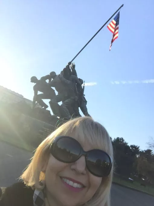 OLD GLORY: Dr. Irani at the Iwo Jima Memorial in Arlington, Virginia IMG_4717