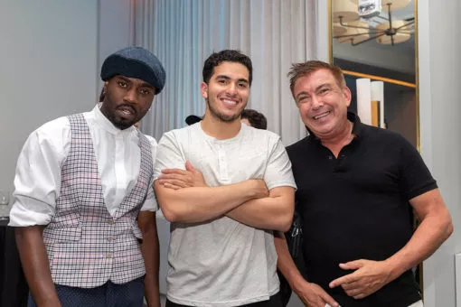 (from left) fashion stylist Jeffrey Che Ampratwum, production assistant Alan Fernandez and creative style director Joseph DeAcetis