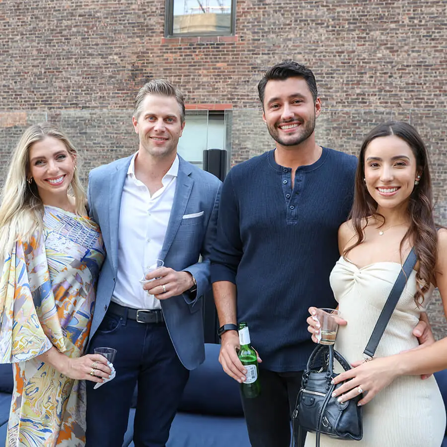 Dr. Drew Ferris (second from left) with his wife, Alexandria Ferris (left), Dr. Gabriela Flores and her husband, Pedro Gomes